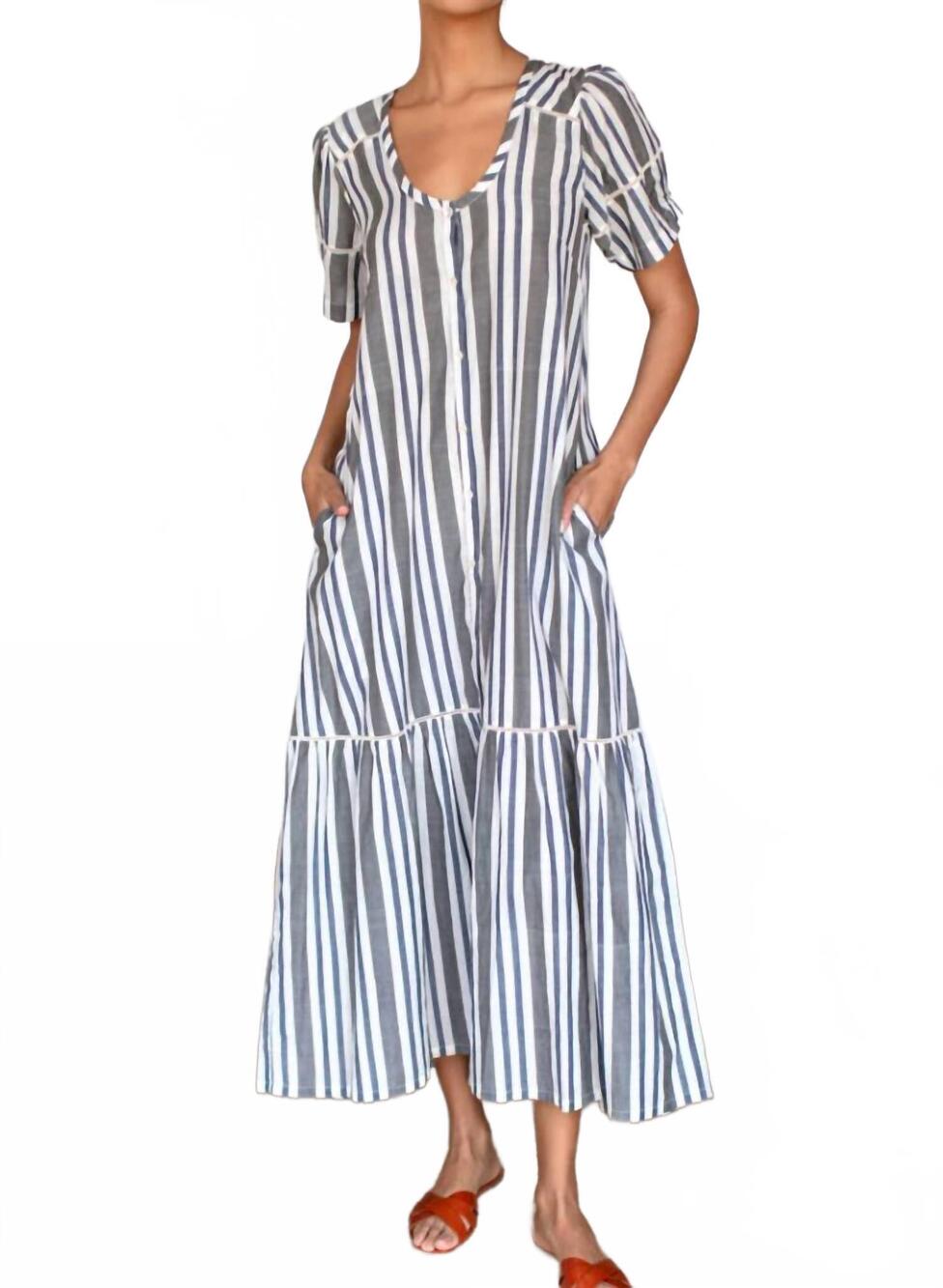 NEW EMERSON FRY lantern dress in handloom stripes